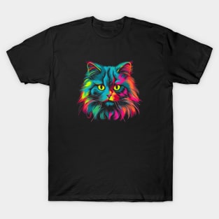 Colourful Persian Cat T-Shirt